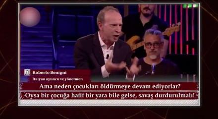 Oscar &ouml;d&uuml;ll&uuml; İtalyan oyuncu Siyonist İsrail'e "Siz insan değilsiniz" diye eleştirdi