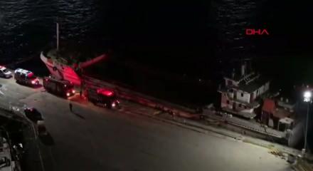 &Uuml;sk&uuml;dar'da gemiye &ccedil;arpan tekne battı; 5 kişi kurtarıldı 