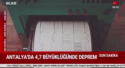 Antalya'da 4,7 b&uuml;y&uuml;kl&uuml;ğ&uuml;nde deprem meydana geldi!