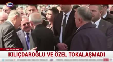 Cindoruk'un cenaze t&ouml;reninde Kemal Kılı&ccedil;draoğlu &Ouml;zg&uuml;r &Ouml;zel'i g&ouml;rmezden geldi, elini de sıkmadı