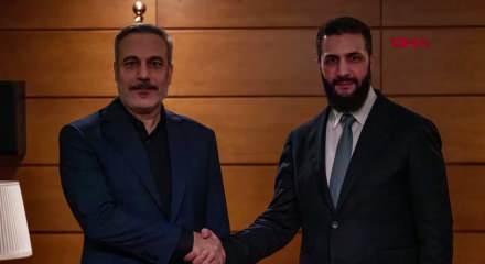 Dışişleri Bakanı Hakan Fidan, Suriye Cumhurbaşkanı Ahmed Şara tarafından kabul edildi