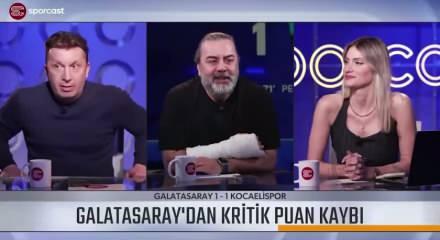 Galatasaray'ın beraberliği sonrası canlı yayında sinirler gerildi!Emre Bol canlı yayını terk etti