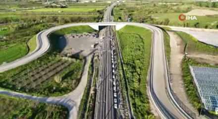 Bursa-Ankara hızlı tren hattı rayları b&ouml;yle g&ouml;r&uuml;nt&uuml;lendi