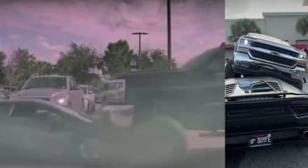 Lamborghini&rsquo;yi g&ouml;rmedi, &uuml;zerine &ccedil;ıktı!