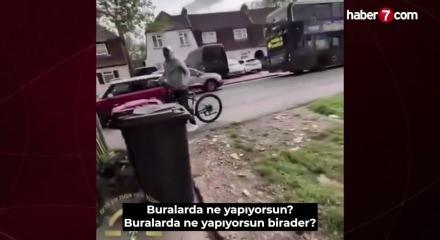 Londra'da bir adam, g&ouml;rd&uuml;ğ&uuml; İsrailliye nefret kustu: Bebek katili ne işin var burada!