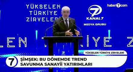 Bakan Şimşek'ten Kanal 7 Medya Grubu 'Y&uuml;kselen T&uuml;rkiye Zirveleri'nde yapay zeka &ccedil;ağına vurgu!