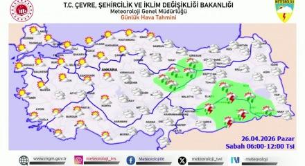 Meteoroloji Genel M&uuml;d&uuml;rl&uuml;ğ&uuml; yurt genelinde hava tahmininde bulundu 6 ili de sarı kodla uyardı