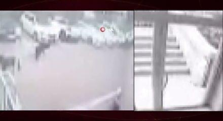 Beylikd&uuml;z&uuml;'nde sokak k&ouml;peklerinin kovaladığı vatandaş kıl payı kurtuldu