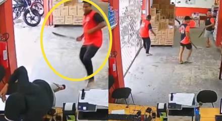 Brezilya'da dehşet anları: Pala ile soygunculara direndiler