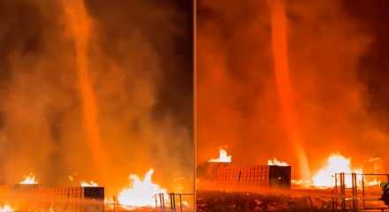 İspanya&rsquo;da yangın sırasında nadir g&ouml;r&uuml;len &ldquo;alev hortumu&rdquo; oluştu