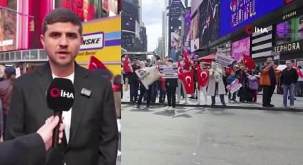 Mamdani'nin skandal 'Ermeni' s&ouml;zlerine karşı Times Meydanı'nda tarihi protesto