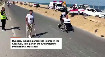  En acı maraon! 10. Filistin Uluslararası Maratonu'nda y&uuml;rekleri kor gibi yakan anlar