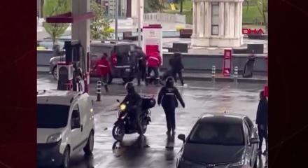 Başakşehir'de akaryakıt istasyonunda tekmeli yumruklu kavga