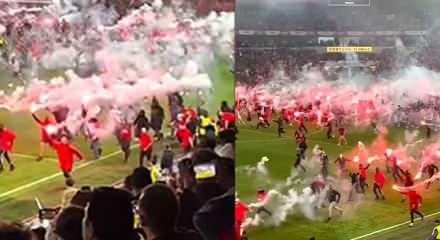 &Ccedil;ekya'da tarihi derbi eşi benzeri g&ouml;r&uuml;lmemiş olayla yarıda kaldı