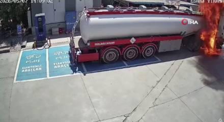 Fethiye&rsquo;deki tanker yangınının g&uuml;venlik kamera kayıtları ortaya &ccedil;ıktı 