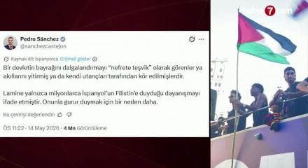 İspanya Başbakanı Pedro Sanchez'den Filistin bayrağı sallayan Yamal'a destek!
