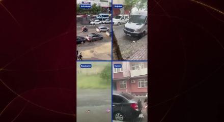 İstanbul'da bahar havası bir anda sağanağa d&ouml;nd&uuml;
