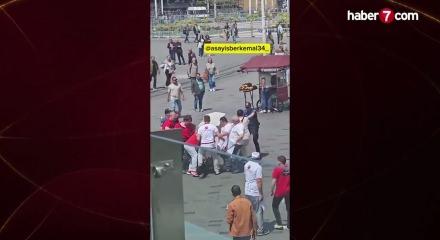 Taksim&rsquo;de d&ouml;nerciler bir kişiyi darp etti