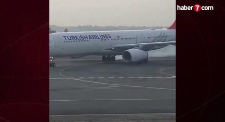 THY u&ccedil;ağı teknik arıza nedeniyle tahliye edildi