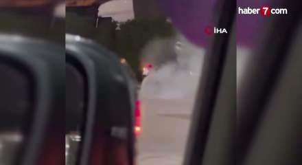 Akaryakıt istasyonunda akılalmaz şov kamerada