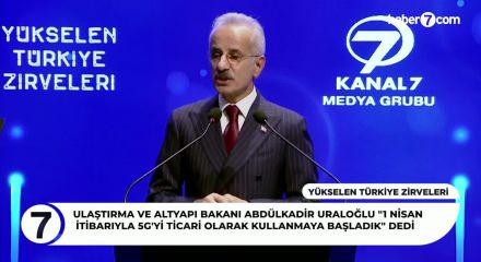 Y&uuml;kselen T&uuml;rkiye zirvesinde konuşan Bakan Uraloğlu 1 Nisan itibariyle 5G'yi ticari olarak kullanmaya başladık" dedi