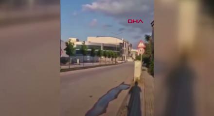 Bursa'da cadde ortasında tehlikeli şov kameraya yansıdı