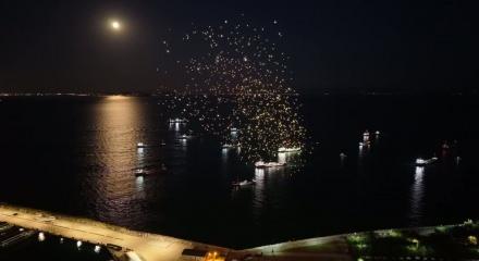İstanbul'un fethinin 573. yıl d&ouml;n&uuml;m&uuml;nde dronlu ışık g&ouml;sterisi