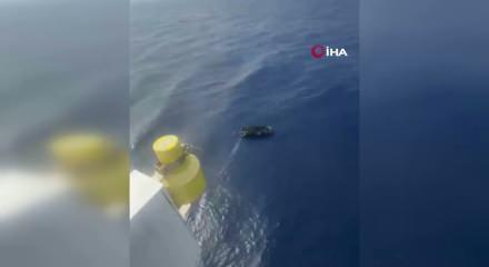  Akdeniz'de &ouml;l&uuml;mle burun buruna gelen y&uuml;zlerce g&ouml;&ccedil;meni T&uuml;rk gemisi kurtardı