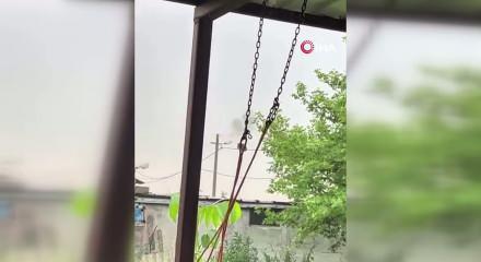 Bandırma'da elektrik hattında korku dolu anlar