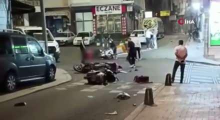 &Ccedil;orlu'da 2 kişinin yaralandığı kavga anı kamerada