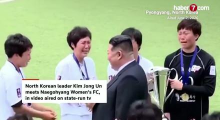 Şampiyonluk sonrası ilgin&ccedil; anlar: Kim jong-un'u g&ouml;ren kadın futbolcular g&ouml;zyaşlarına boğuldu