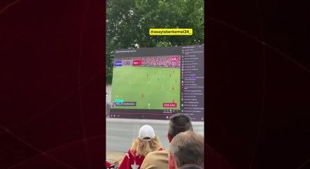 Kırıkkale&rsquo;de milli ma&ccedil; i&ccedil;in toplanan kalabalığa oyun videosu izletildi