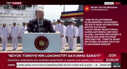 Başkan Erdoğan'dan tarihi mesaj: Kendi u&ccedil;ak gemisini &uuml;retebilen 7. &uuml;lke oluyoruz