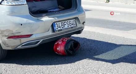 B&uuml;y&uuml;k&ccedil;ekmece'de otomobile arkadan &ccedil;arpan gen&ccedil; motosiklet s&uuml;r&uuml;c&uuml;s&uuml; hayatını kaybetti