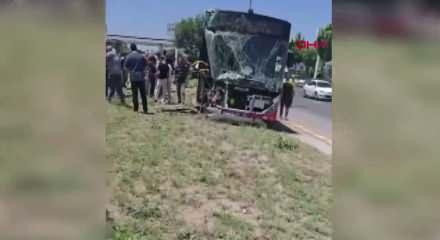 Ankara'da belediye otob&uuml;s&uuml; kaza yaptı