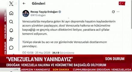 Başkan Erdoğan&rsquo;dan Venezuela'ya taziye mesajı: Dostlarımızın yanındayız