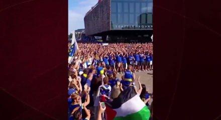 Bosna Hersek D&uuml;nya Kupası'nda Filistini unutmadı! Taraftarların tezah&uuml;ratı b&uuml;y&uuml;k ses getirdi
