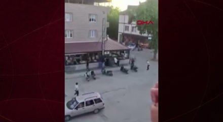 Bursa sokaklarında ıstakalı kemerli kavga