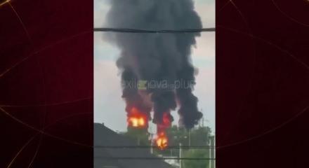 Rusya'da petrol deposunda yangın