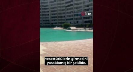 Tesett&uuml;rl&uuml; kadınları havuza almayan site g&ouml;revlisi tutuklandı