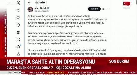 Maraş'ta sahte altın operasyonu