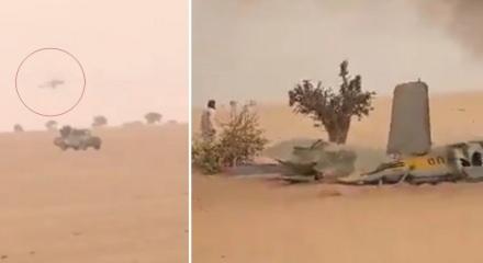 Afrika'da sıcak temas! Rus helikopterini b&ouml;yle d&uuml;ş&uuml;rd&uuml;ler!