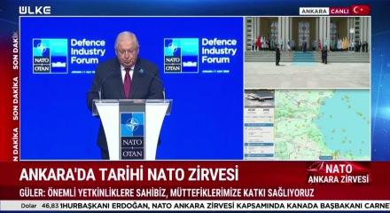 Bakan G&uuml;ler'den NATO Zirvesi'nde net mesaj: Sanayi g&uuml;c&uuml;m&uuml;z&uuml; caydırıcılığa d&ouml;n&uuml;şt&uuml;relim