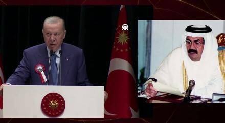 Cumhurbaşkanı Erdoğan'dan eski Katar Emiri i&ccedil;in taziye mesajı