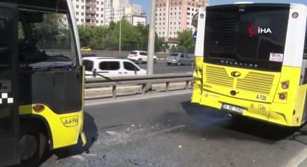 Beylikd&uuml;z&uuml;'nde 2 İETT &Ouml;zel Halk Otob&uuml;s&uuml; &ccedil;arpıştı: 2 yaralı