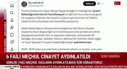 Faili me&ccedil;hul dosyalarda kritik gelişme! Bakan G&uuml;rlek duyurdu: 6 cinayet &ccedil;&ouml;z&uuml;ld&uuml;