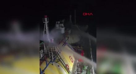 Karadeniz'de dron saldırısına uğrayan LPG tankeri, tamir i&ccedil;in Trabzon'a ulaştı