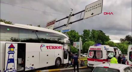 Ey&uuml;psultan, Feshane'de yolcu otob&uuml;s&uuml; ve otomobilin karıştığı kazada yaralılar var