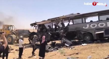 Suriye&rsquo;de iki otob&uuml;s kafa kafaya &ccedil;arpıştı: 35 &ouml;l&uuml;, 30 yaralı