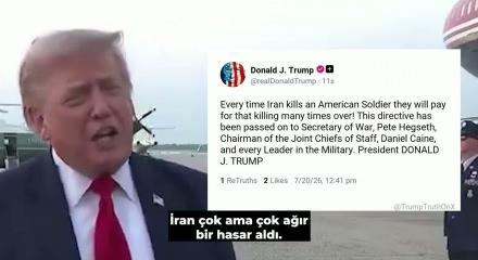 Trump'tan son dakika a&ccedil;ıklama: İran &ouml;ld&uuml;rd&uuml;ğ&uuml; her Amerikan askerinin bedelini...